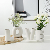 Вазы "LOVE" белые, комплект 4 шт.