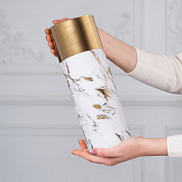 Ваза "Палермо" золотой мрамор 30 см