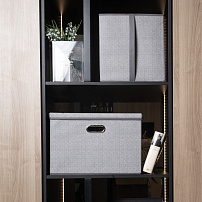 Короб для хранения с крышкой "Melange" серый 44x29x30