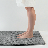 Набор ковриков для ванной "Шеврон" серый 50х80 и 40x60 см