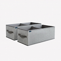 Короб для хранения серый "Melange" 50x20x18 - 2 шт