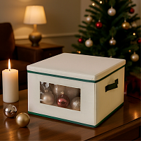 Короб для хранения с крышкой "Christmas" 34х34х23