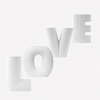 Вазы "LOVE" белые, комплект 4 шт.